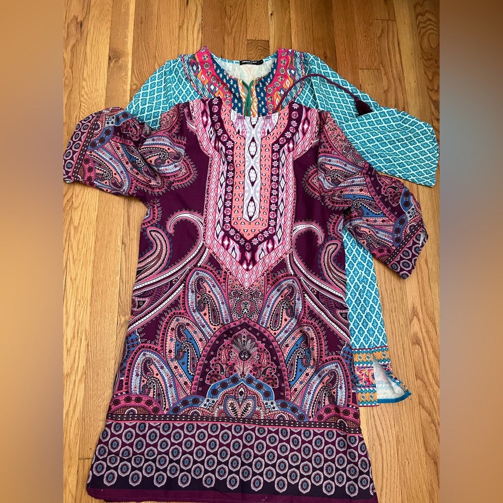 2 dresses/swimsuit coverups. Size small. Urban Coco. Good condition.